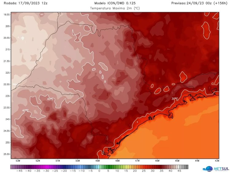 Semana terá onda de calor com 40ºC a 45ºC e risco à vida