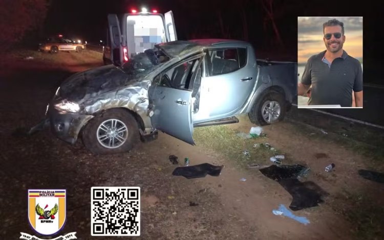 Motorista morre após ter caminhonete atingida por carro e capotar na LMG-856
