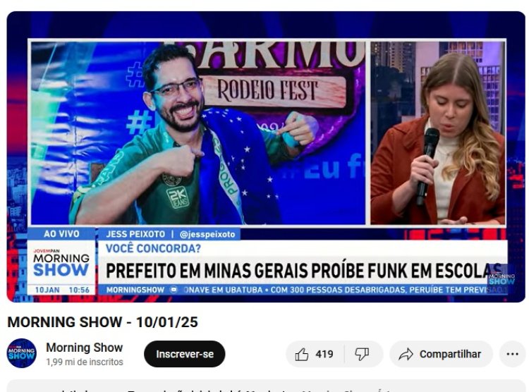 Repercute no Brasil decisão do prefeito de proibir o funk nas escolas